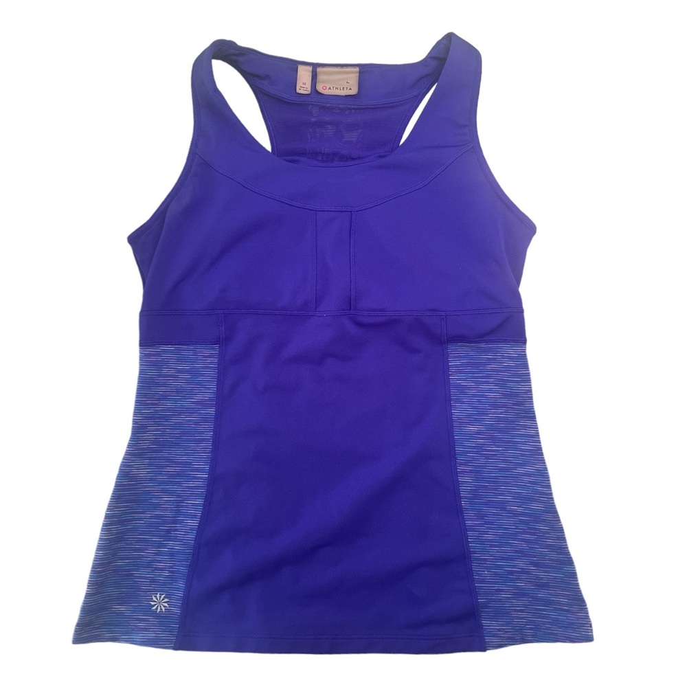 Athleta Space Dye Pr Tank 2 Racerback Top Women Size M Blue Athletic Shirt